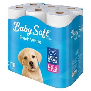 Baby Soft White 2 Ply Toilet Paper 18 Pack